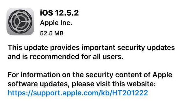 板芙镇苹果手机维修分享iOS12.5.2发布，建议所有老苹果用户安装 